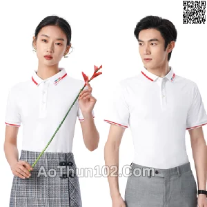 Áo thun đồng phục dành cho nhà hàng quán ăn khách sạn in thuê logo theo yêu cầu AT17-5690