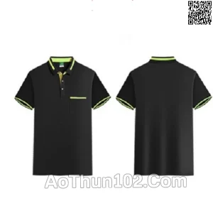 Áo thun đồng phục đen phối xanh AT17-5922