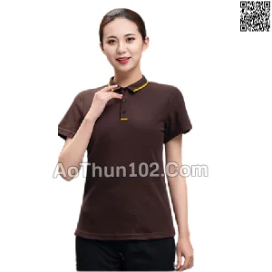 Áo thun đồng phục Polo cổ trụ cho quán cafe nhà hàng quán ăn in thuê logo theo yêu cầu AT17-5682