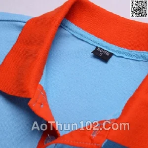 Áo thun đồng phục xanh phối cam AT17-5927