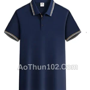 Áo thun polo ngắn tay cho nam nữ cổ trụ đen phối trắng AT17-6038