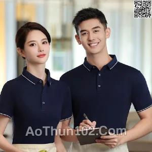 Áo thun polo ngắn tay cho nam nữ cổ trụ ngắn tay phối viền ở cổ và tay áo AT17-6014