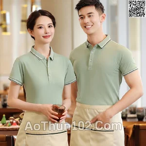 Áo thun polo ngắn tay nam nữ cổ trụ ngắn tay AT17-6021
