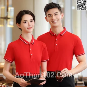 Áo thun polo ngắn tay nam nữ cổ trụ ngắn tay AT17-6021